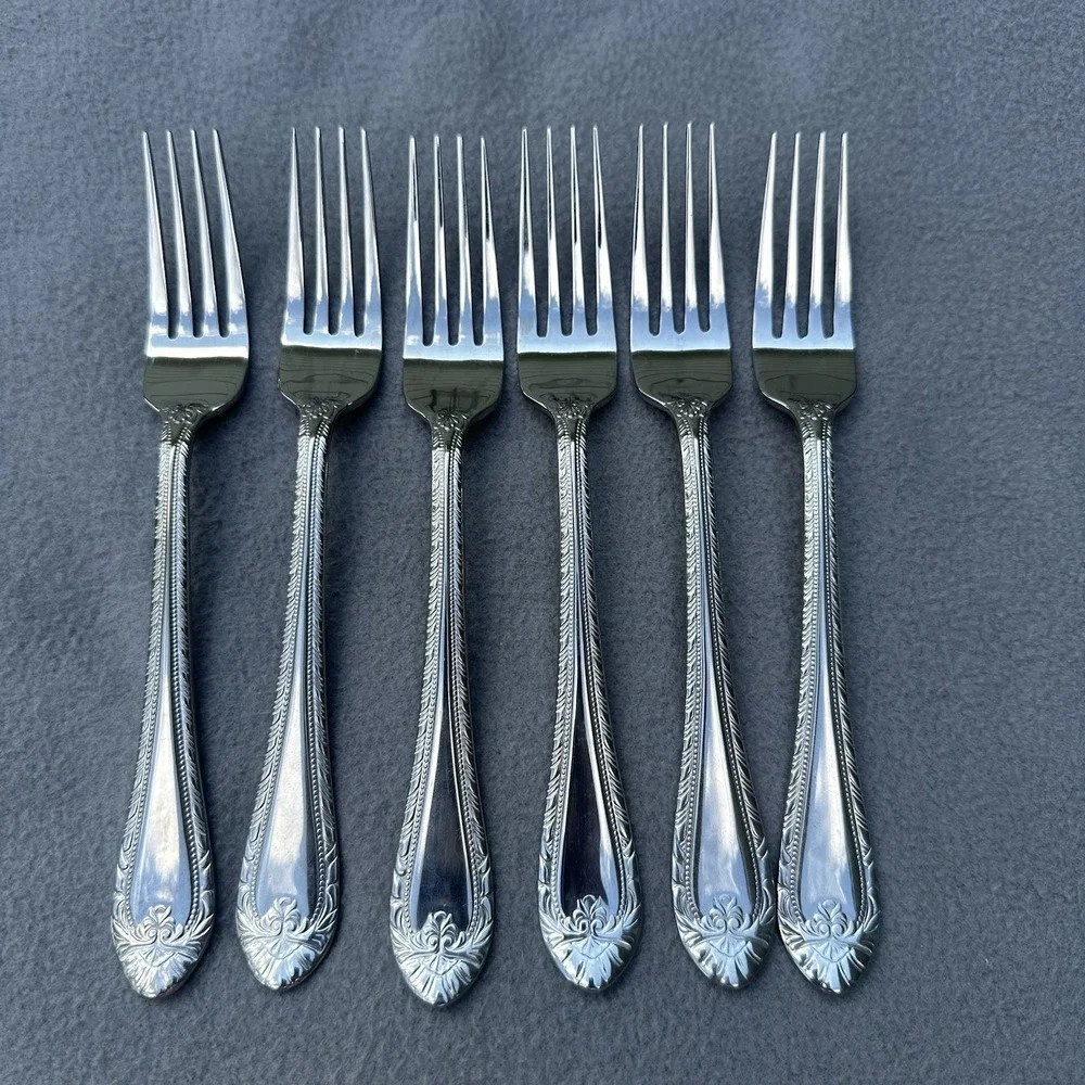 6 Reed & Barton Royal Britannia Dinner Forks Select Stainless Flatware